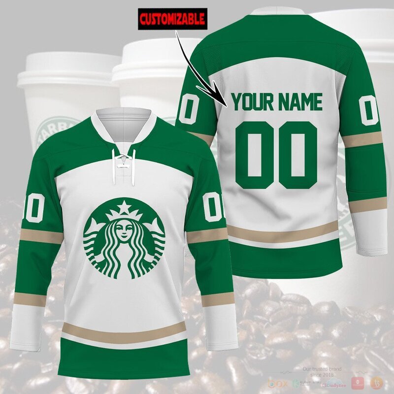 BEST Starbucks Custom name and number Hockey Jersey 3