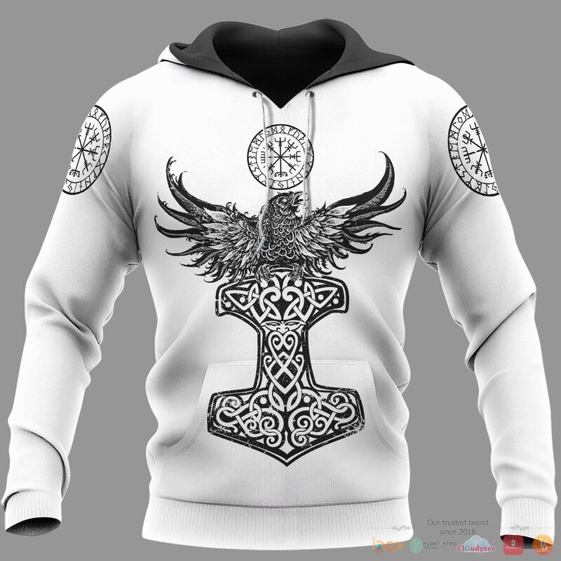 HOT Raven Hammer Vegvisir Yggdrasil Viking shirt, Hoodie 14