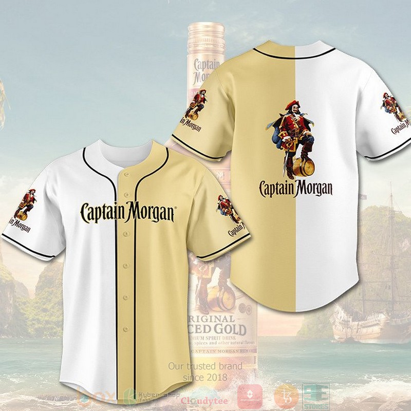 BEST Captain Morgan white khaki Baseball shirt 3