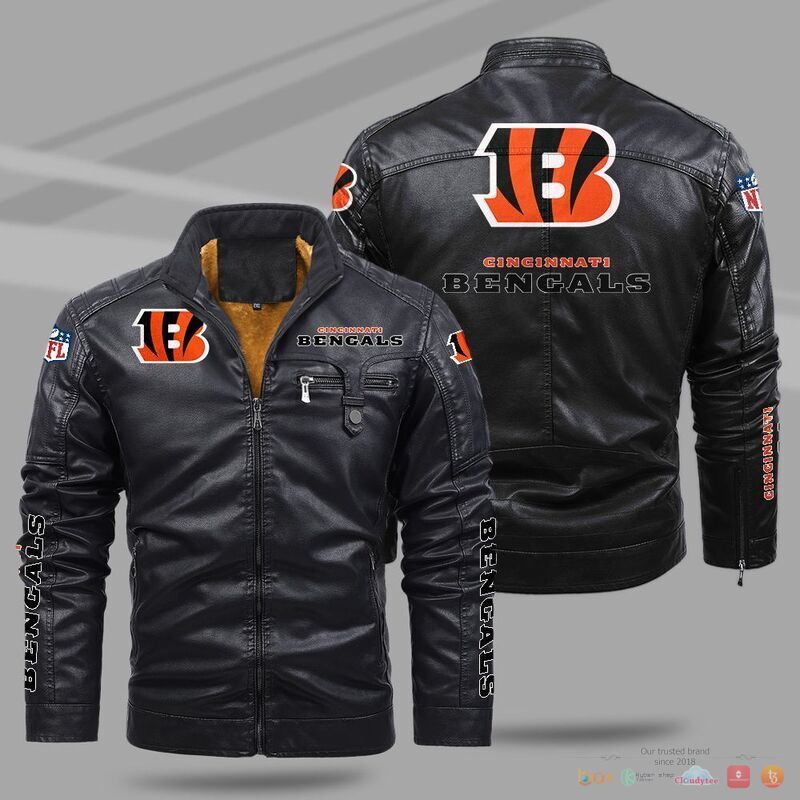 BEST Cincinnati Bengals NFL Fleece Trend Leather jacket 9