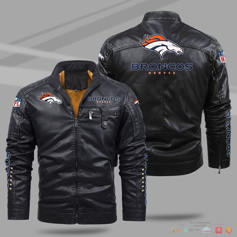 BEST Denver Broncos NFL Fleece Trend Leather jacket 8