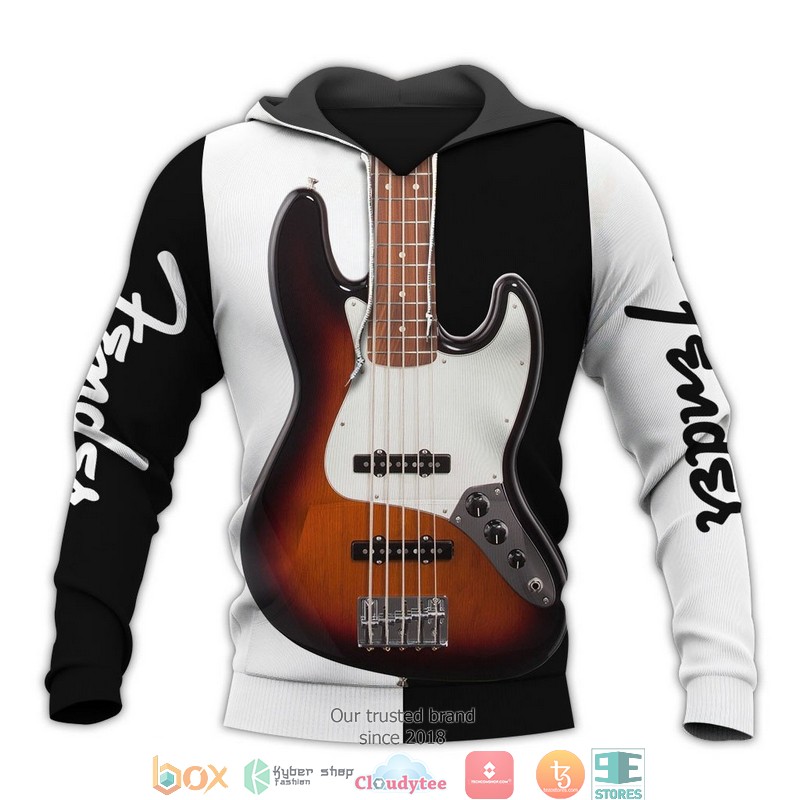 NEW Fender Guitar Black and White 3d shirt, hoodie 8