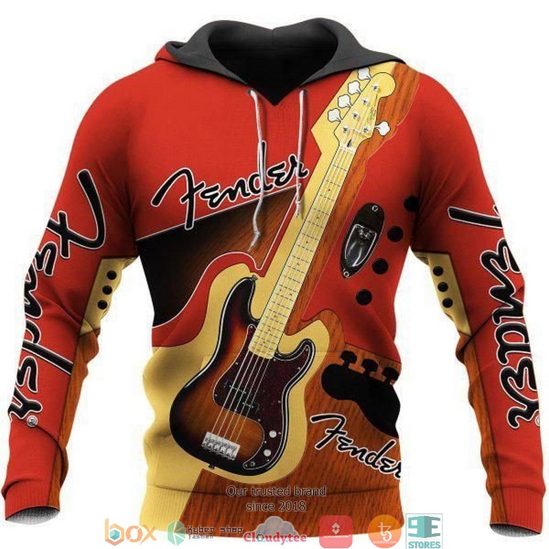 NEW Fender Guitar Orange 3d shirt, hoodie 1