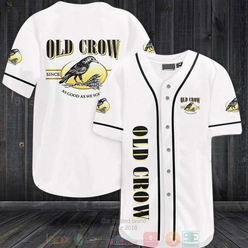 BEST Old Crow white Baseball shirt 3