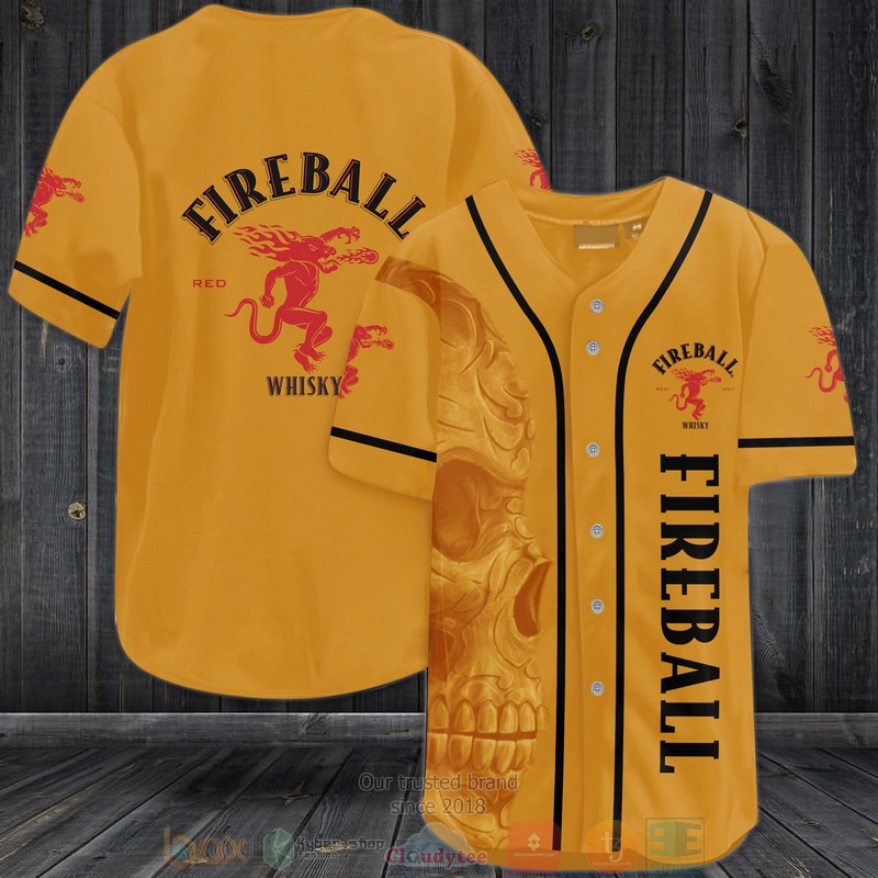 BEST Skull Fireball Whisky Baseball shirt 2