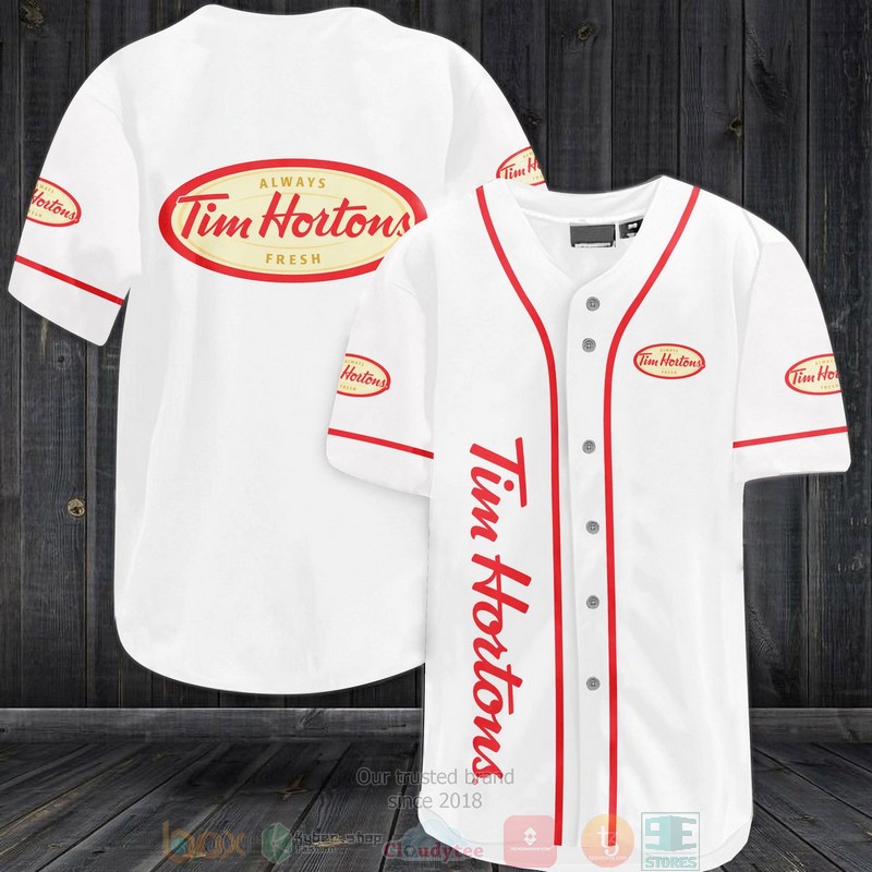 BEST Tim Hortons white Baseball shirt 3