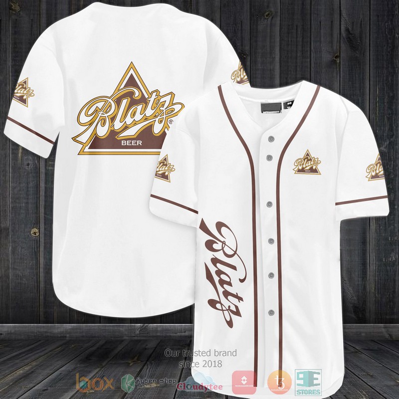 NEW Blatz beer white brown Baseball shirt 3