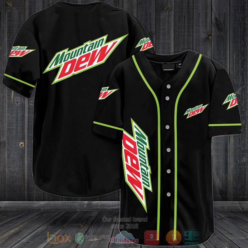 NEW Mountain Dew black green Baseball shirt 3