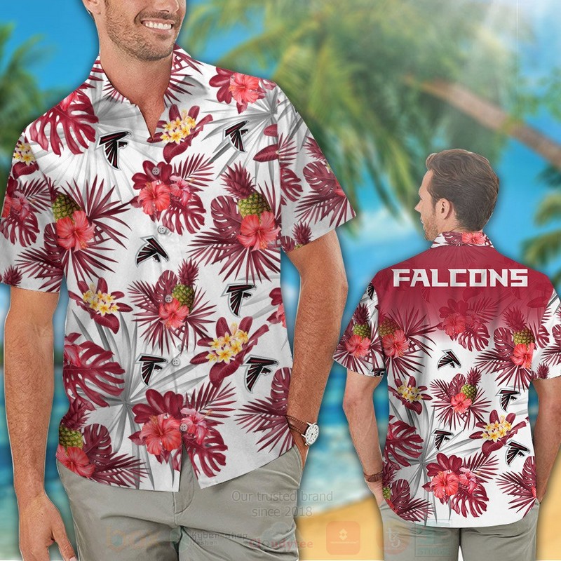 TOP NFL Atlanta Falcons Hibiscus Flower Tropical Shirt, Short 6