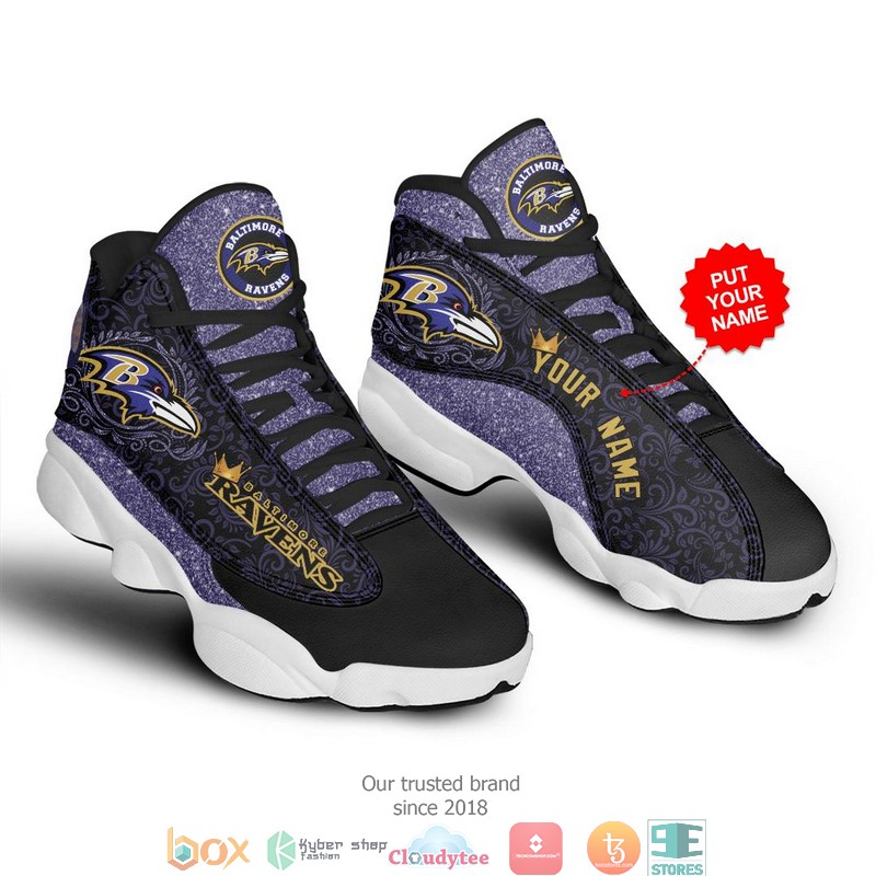 BEST Baltimore Ravens NFL Galaxy Personalized Air Jordan 13 Sneaker 6