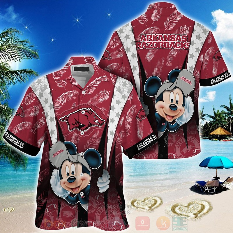 HOT Arkansas Razorbacks Mickey Mouse 3D Tropical Shirt 3