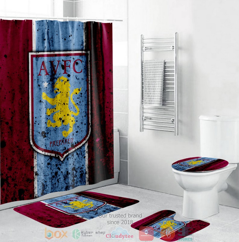 BEST Aston Villa Shower Curtain Set 2
