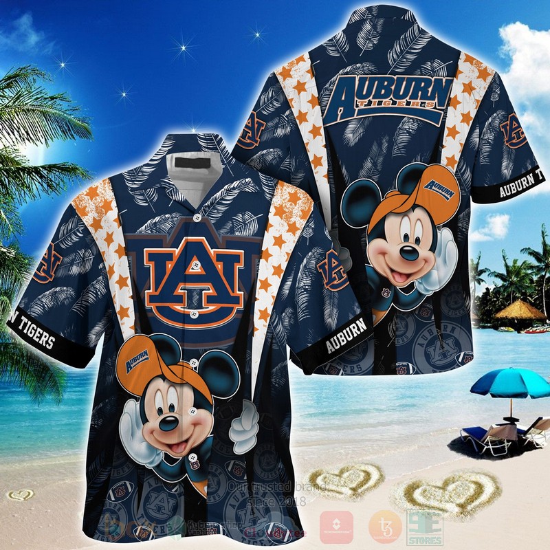 HOT Auburn Tigers Mickey Mouse 3D Tropical Shirt 3