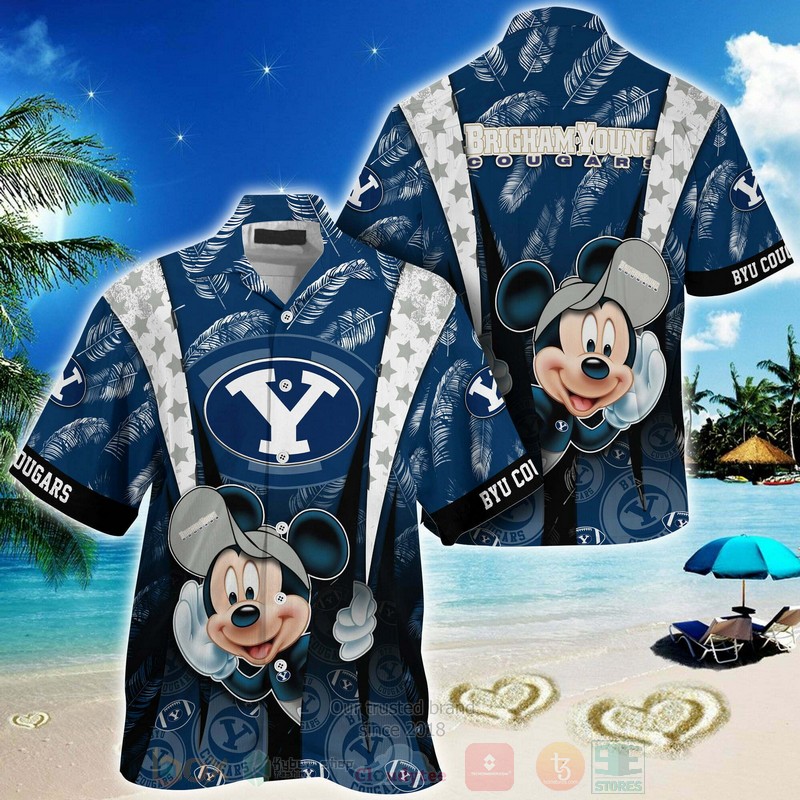 HOT BYU Cougars Mickey Mouse 3D Tropical Shirt 2