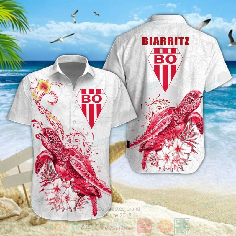 STYLE Biarritz Olympique Turtle Shorts Sleeve Hawaii Shirt, Shorts 4