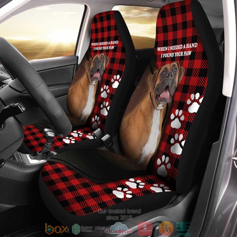 BEST Boxer Dog I Found Your Paw Boxer Dog Car Seat Cover 8