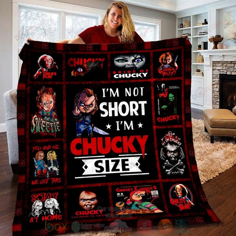 HOT Chucky I'm Not Short I'm Chicky Size Luxury Quilt 7