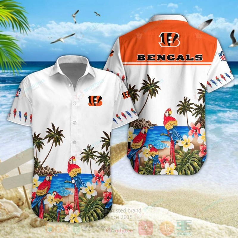 STYLE Cincinnati Bengals NFL Parrot Short Sleeve Hawaii Shirt 2