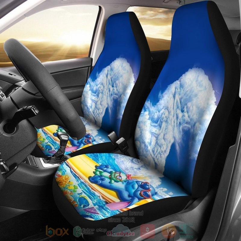 BEST DN Stitch Laying on Beach Car Seat Covers 5