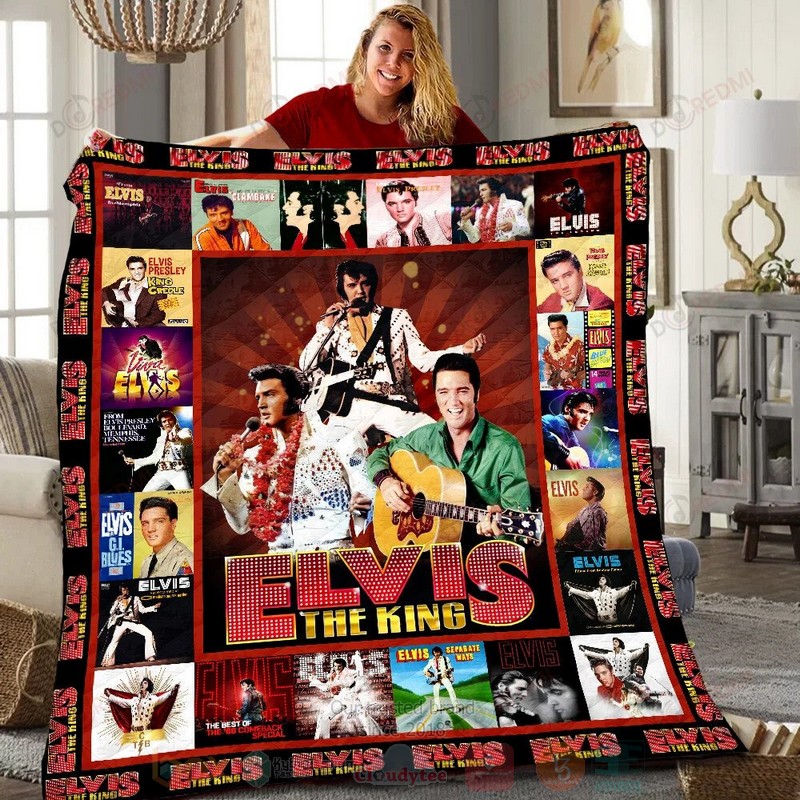 HOT Elvis Presley The King, Albums Luxury Quilt 5