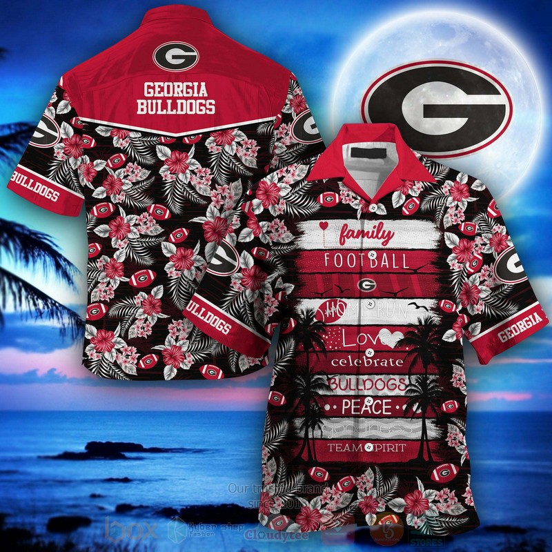 HOT Georgia Bulldogs Family Football Home Run Love Peace 3D Tropical Shirt 3
