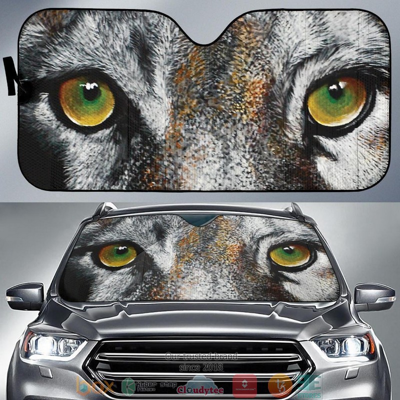 BEST Green Wolf Eyes 3D Car Sunshades 6