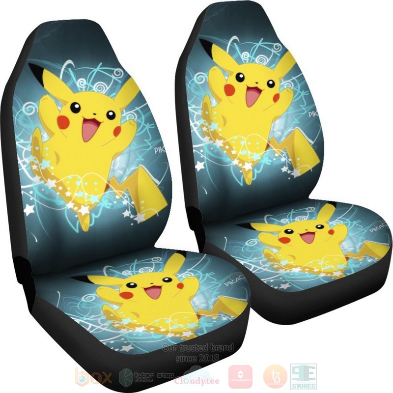 HOT Happy Pikachu Pokemon Anime Car Seat Cover 4