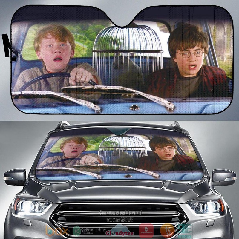 BEST Harry Potter and Ron driving car 3D Car Sunshades 6