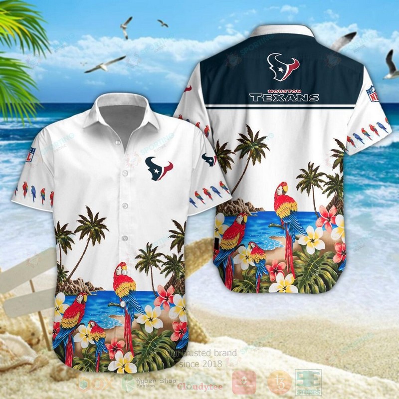 STYLE Houston Texan NFL Parrot Short Sleeve Hawaii Shirt 2