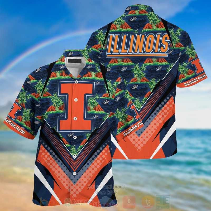 HOT Illinois Fighting Illini 3D Tropical Shirt 2