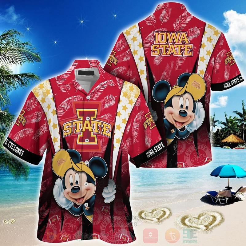 HOT Iowa State Cyclones Mickey Mouse 3D Tropical Shirt 2