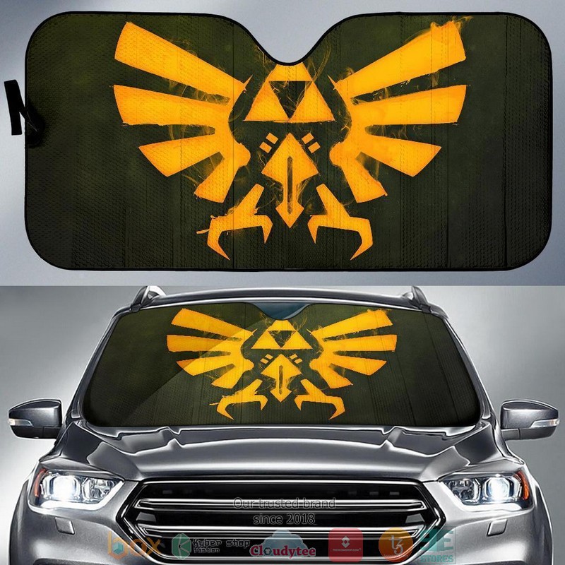 BEST Legend Of Zelda Royal Crest yellow back 3D Car Sunshades 6