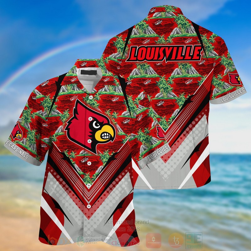 HOT Louisville Cardinals Red 3D Tropical Shirt 2