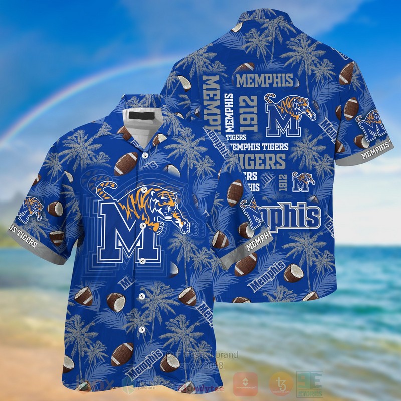 HOT Memphis Tigers Team, Blue 3D Tropical Shirt 3