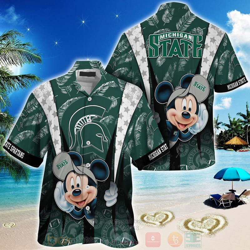 HOT Michigan State Spartans Mickey Mouse 3D Tropical Shirt 1