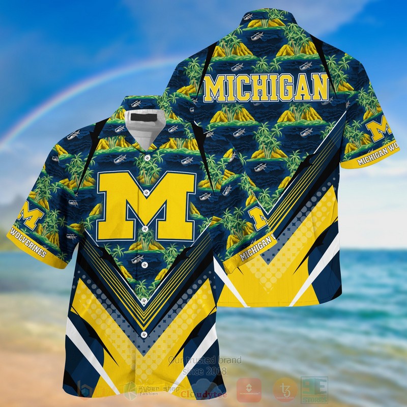 HOT Michigan Wolverines 3D Tropical Shirt 2