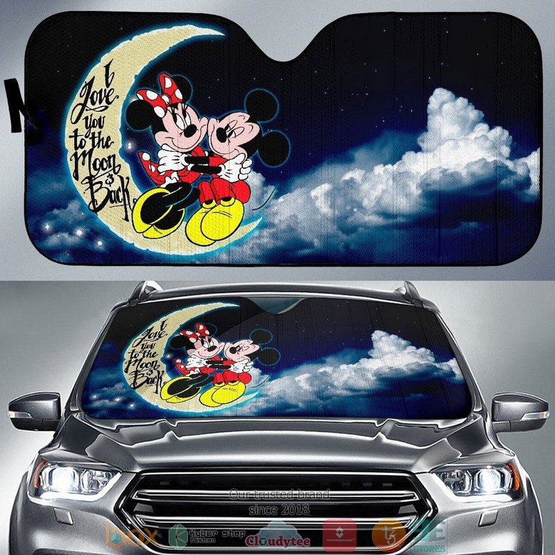 BEST Mickey And Minnie I Love You To The Moon And Back 3D Car Sunshades 6