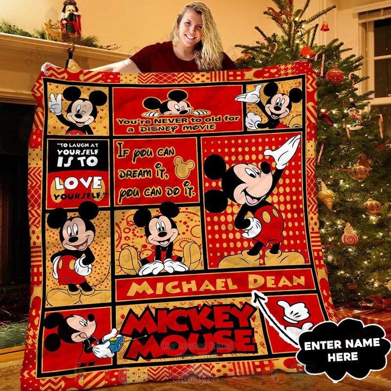 HOT Mickey Mouse If You Can Dream It You Can Do It Custom Name Luxury Quilt 7