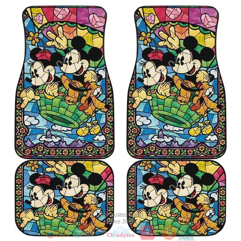 BEST Mickey & Minnie Mosaic Art Cartoon Car Floor Mat 14