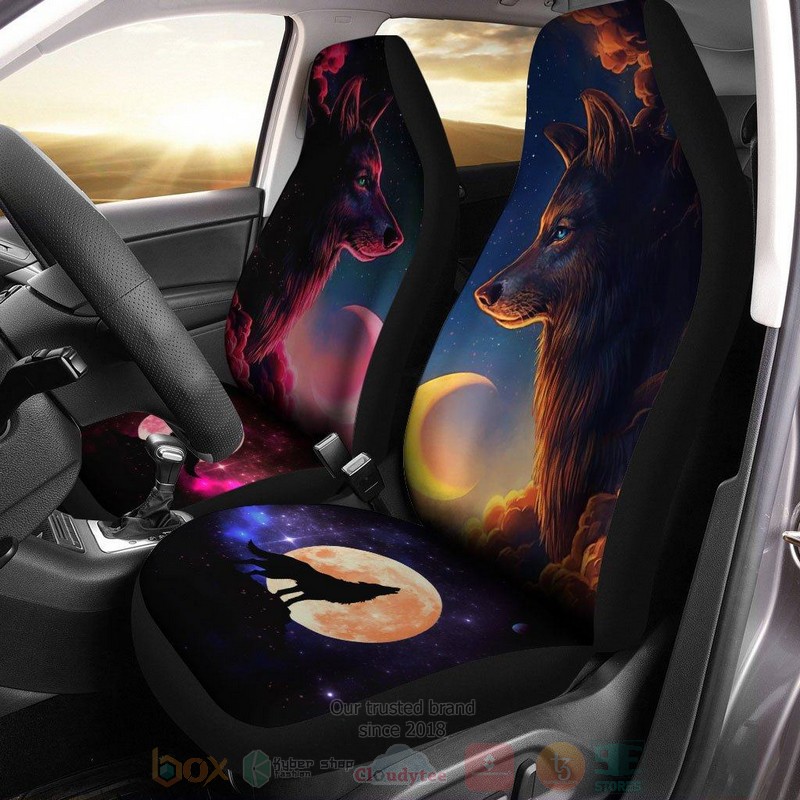 HOT Moonlight Spirit Wolf Car Seat Cover 6