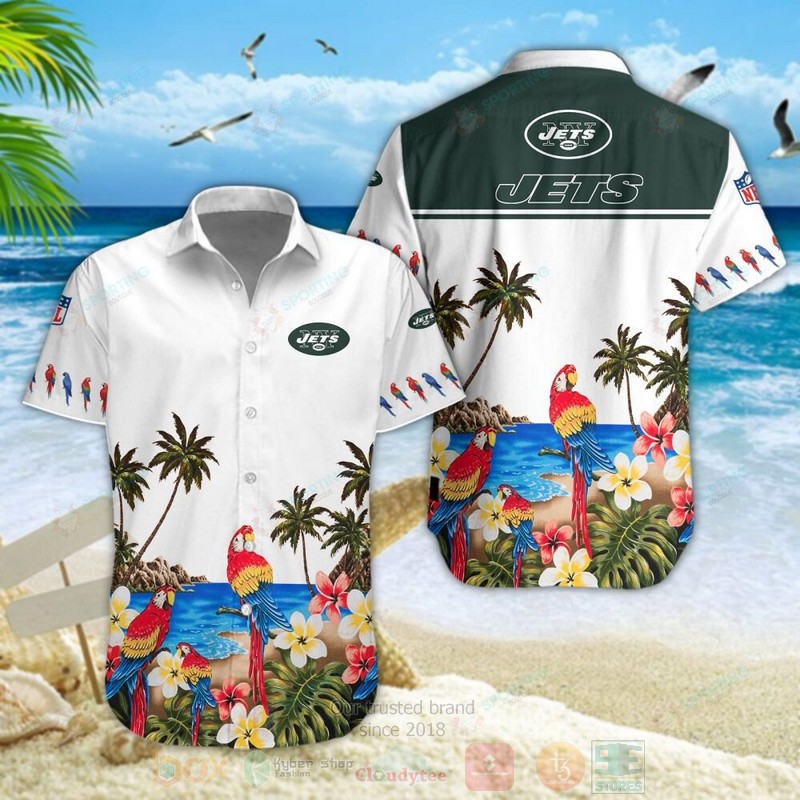 STYLE New York Jet NFL Parrot Short Sleeve Hawaii Shirt 3