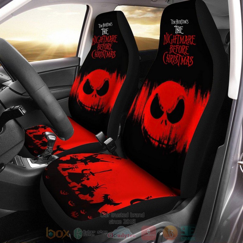 BEST Nightmare Before Christmas Jack Skellington black red Car Seat Covers 6