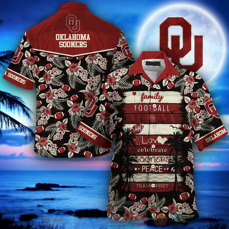 HOT Oklahoma Sooners Family Football Home Run Love Peace 3D Tropical Shirt 3