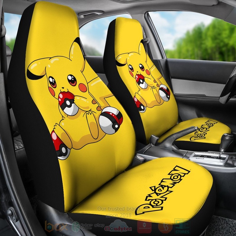 HOT Pretty Pikachu Pokemon Anime Car Seat Cover 3