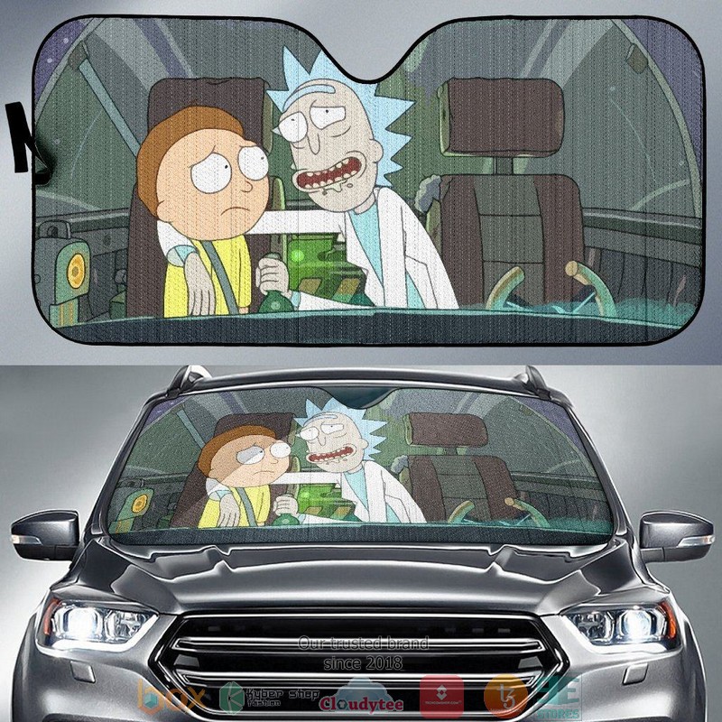BEST Rick And Morty Art toon 3D Car Sunshades 6