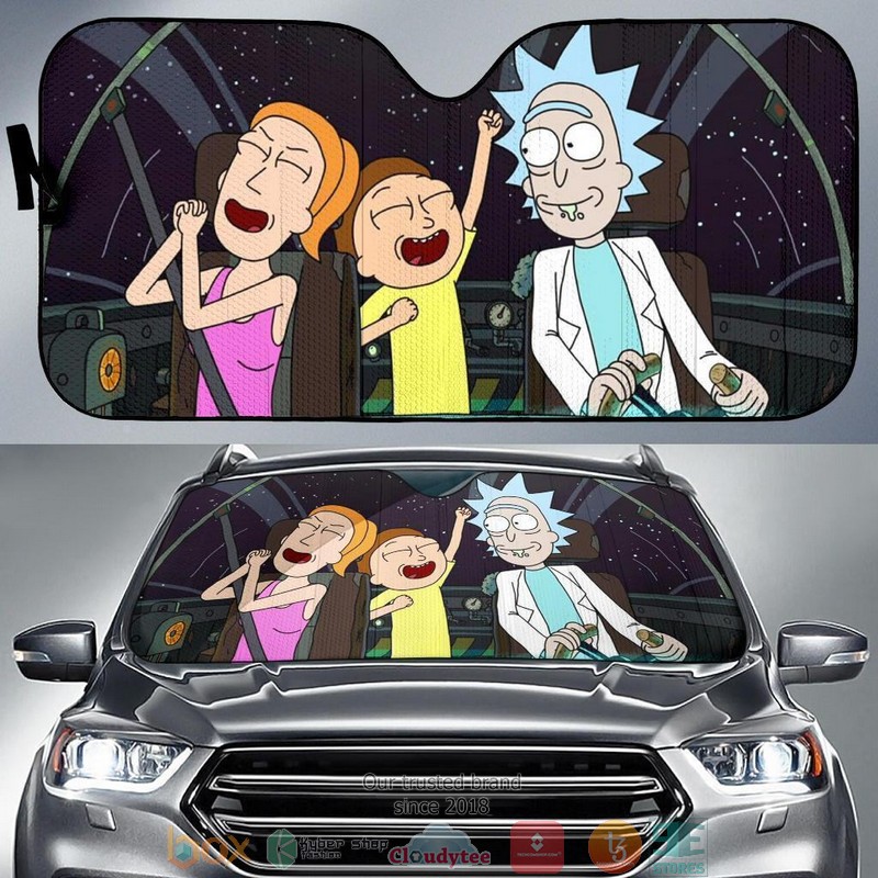 BEST Rick And Morty Happy 3D Car Sunshades 6