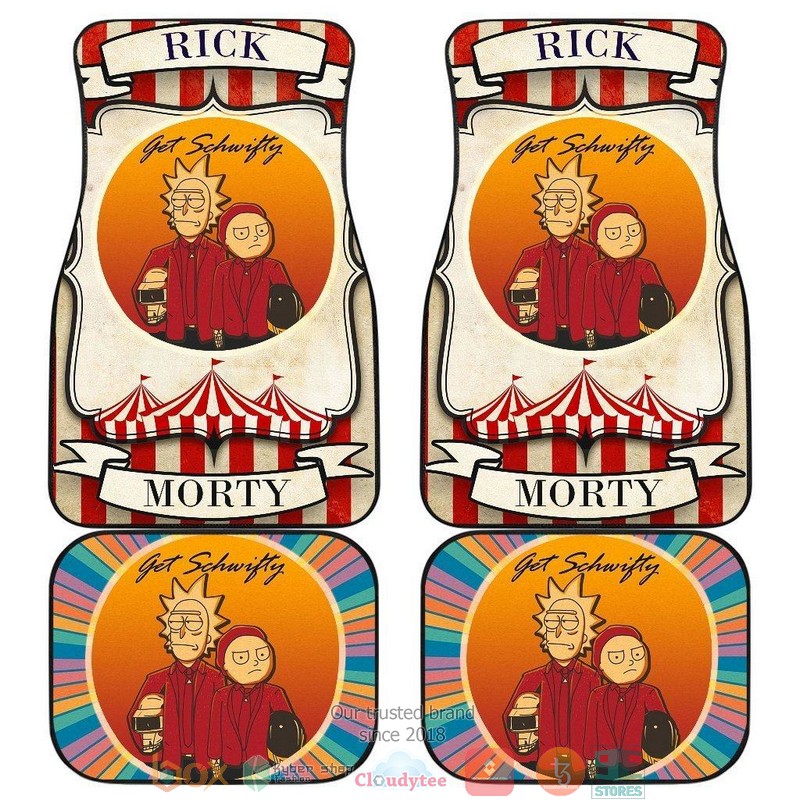 BEST Rick And Morty Rick Morty Get Schwifty Circus Vintage Car Floor Mat 12