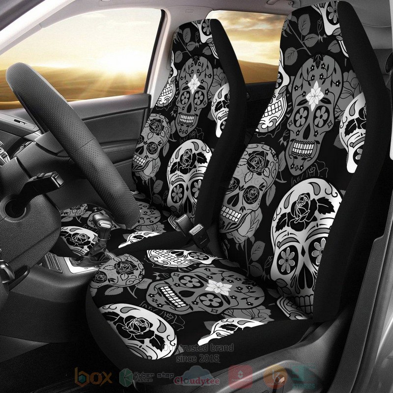 HOT Skullistic Sugar Skulls Pattern Car Seat Cover 9