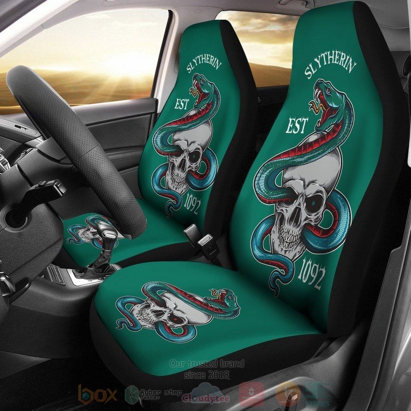 HOT Slytherin Skull Green Car Seat Cover 9