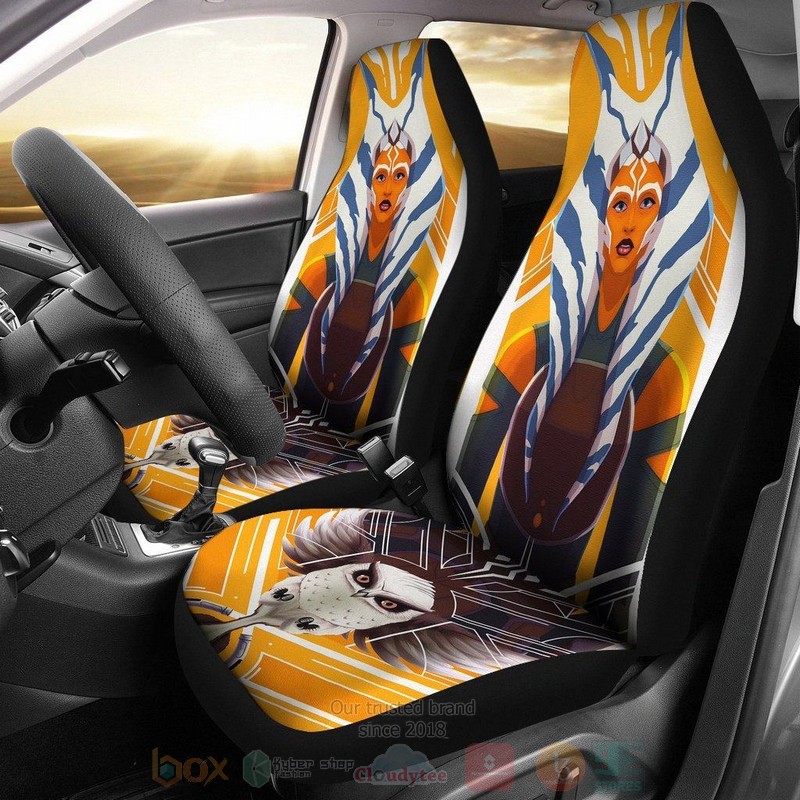 HOT Star Wars Movie Ahsoka Tona Owl In Glass Car Seat Cover 9